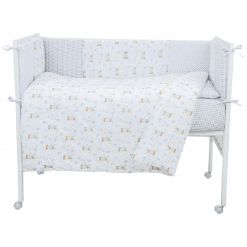 Комплект в кроватку Альма-няня 6 предметов "Подушечки" — гуси NEW