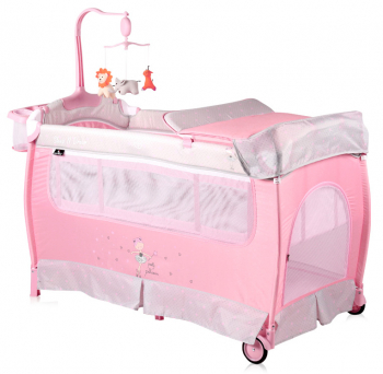 Манеж-кровать LORELLI Sleep'N'Dream — Серо-розовый / Pink Ballet 1933