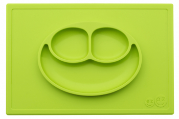 Тарелка с подставкой EZPZ HAPPY MAT — лайм