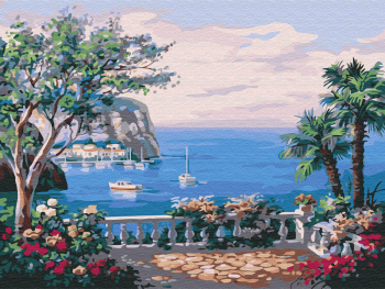 Картина по номерам ТМ Цветной 30х40 на подрамнике, арт. EX — EX5220 Вид на море