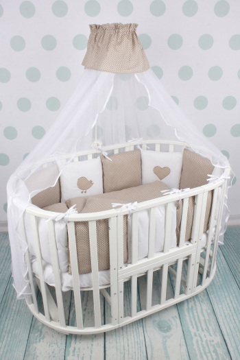 Комплект Premium в кроватку 18 предметов AmaroBaby Кроха — Кофе