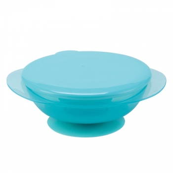 Тарелка на присоске с крышкой Happy Baby — Blue