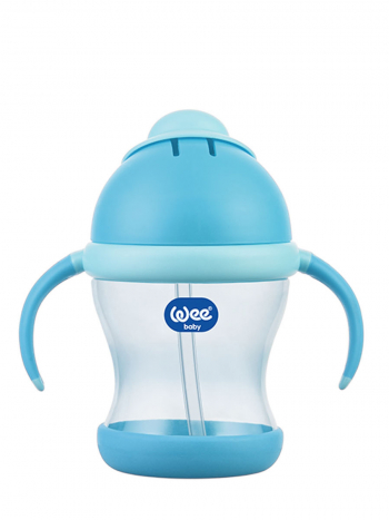 Поильник WeeBaby с трубочкой и ручками, 200 мл — Синий