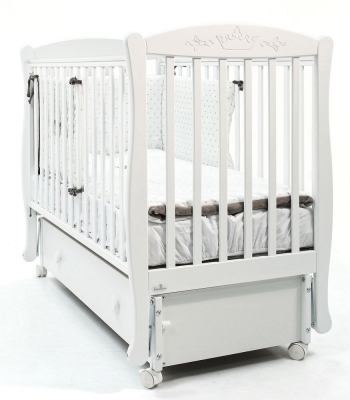 Кровать маятник продольный Fiorellino Crown 120х60 — Белый