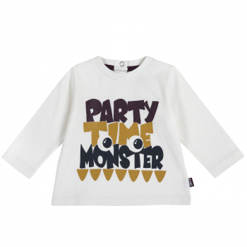 Лонгслив Chicco принт Monster, для мальчиков, цвет белый (ошибка)