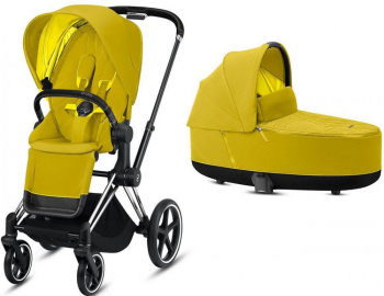 Коляска 2 в 1 Cybex Priam III (Chrome Black) — Mustard Yellow