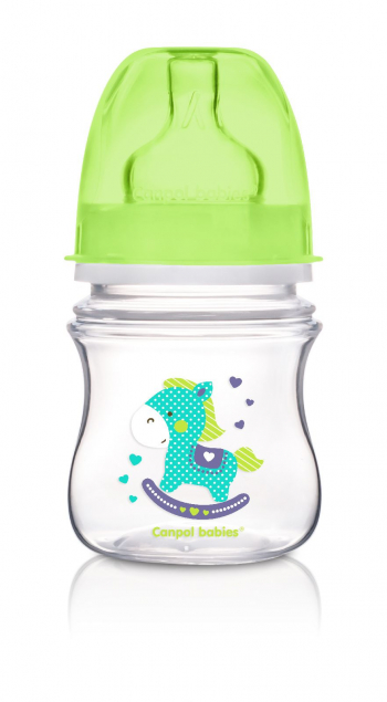 Бутылочка Canpol EasyStart Toys шир. горл., антикол., PP, 0+, 120 мл, арт. 35/220 — зеленый