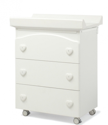 Пеленальный комод с ванночкой Erbesi Elite — белый