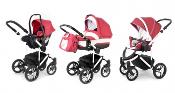 Коляска 3 в 1 Esspero Magic Pro (шасси White) — Red Lux