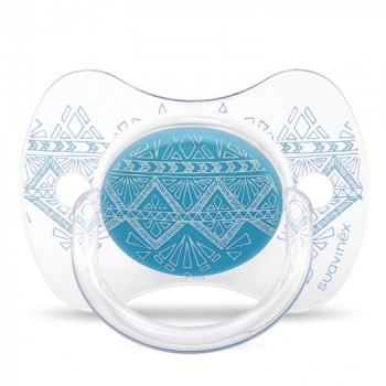 Пустышка Suavinex "Haute Couture NEW" от 0-4мес с силиконовой физиологической соской — голубой