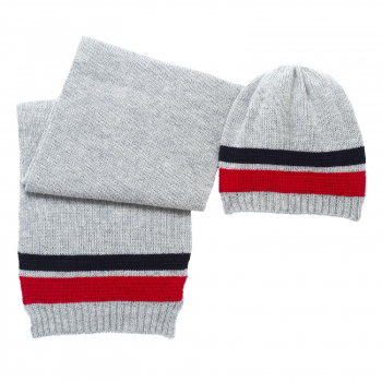 Шапка с шарфом Chicco Bandy для мальчиков, цвет серый