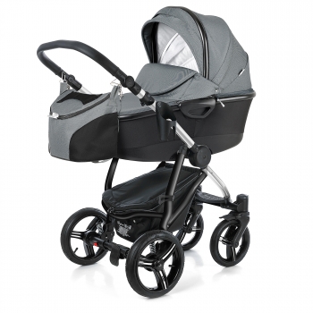 Коляска для новорожденных Esspero Newborn Lux Alu (шасси Chrome) — Asphalt