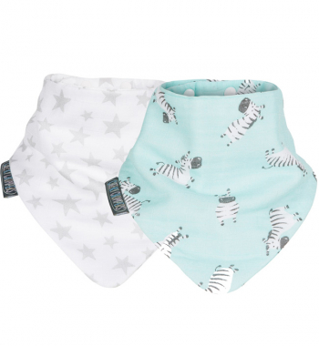 Комплект из 2-х муслиновых нагрудников Cheeky Chompers — звезды/зебры
