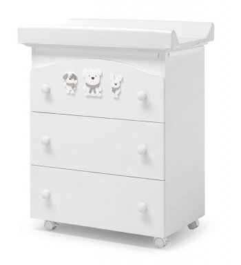 Пеленальный комод Erbesi Pongo — белый/белый