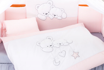 Комплект постельного белья Lepre Sweet Bears 6 предметов (125*65) — 22 розовый в полоску