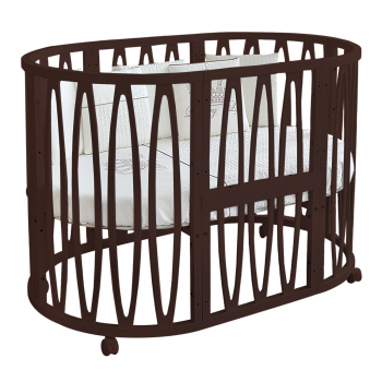 Детская кроватка Indigo "Нарру Bambini" 7в1 массив березы — венге