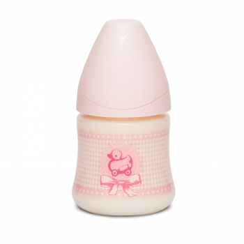 Бутылка Suavinex "TOY" от 0-6 мес.150мл с силиконовой анатомической соской (3800169) — бл.розовый