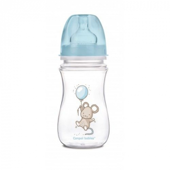 Бутылочка Canpol EasyStart Little cuties PP, шир. горл., антикол., 240 мл, 3+, арт. 35/219 — голубой