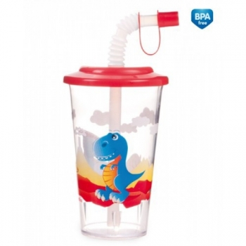 Поильник спортивный с трубочкой Canpol арт. 4/112, 12+ мес., 320 мл — красный