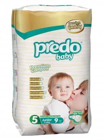 Подгузники Predo Baby Стандартная пачка (9 шт.) № 5 (11-25 кг) джуниор