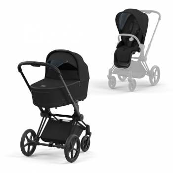 Коляска 2 в 1 Cybex Priam IV (шасси Matt Black) — Deep Black
