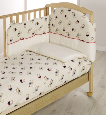 Постельный комплект Italbaby Teddy 5 предметов  — крем