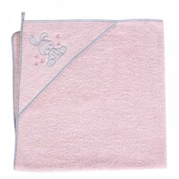 Полотенце-уголок Ceba Baby 100x100 см — W-815-097-137 Small Bunny pink
