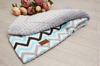 Плед двухсторонний Amarobaby 95*85 ЗИГЗАГ — серый