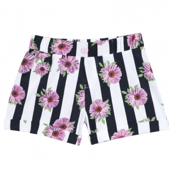 Шорты Chicco, принт цветы (чёрно-белая полоска)