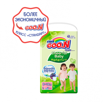 Подгузники GOON NEW Cheerful Трусики — (8-14кг) 48шт L