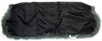 Муфта для коляски BOZZ с длинным ворсом  — 20-2018-3 Черный/Серый