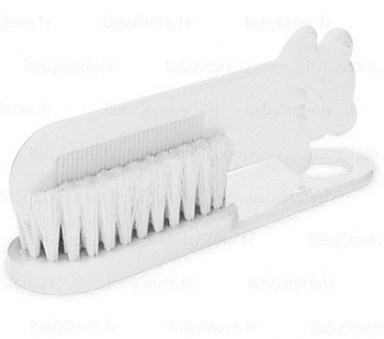 Щетка натуральная мягкая с гребнем Canpol арт. 2/424, 0+ мес. — белый