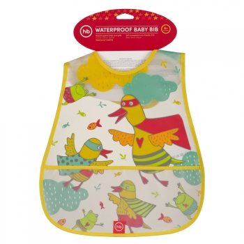 Нагрудник на липучке Happy Baby (16005) — yellow (birds)