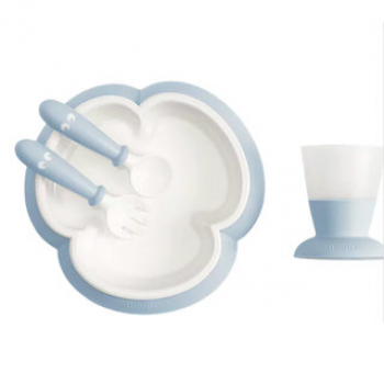 Набор для кормления (тарелка, ложка, вилка, кружка) BabyBjorn [ art. 0781 ] — 67/ нежно-голубой