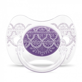 Пустышка Suavinex "Haute Couture NEW" от 4-18мес с силиконовой физиологической соской — фиолетовый