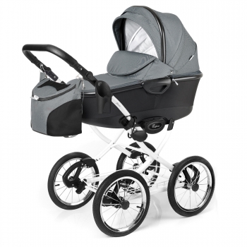 Коляска для новорожденных Esspero Classic Alu (шасси White) — Asphalt
