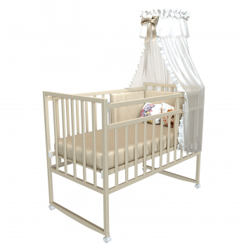 Детская кроватка ВДК "Magico mini" (колесо-качалка) — Слоновая кость