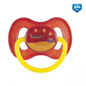 Пустышка круглая Canpol Space латекс, 6-18 мес., арт. 23/222 — красный