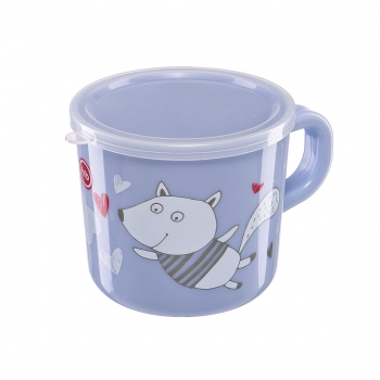 Кружка с ручкой и крышкой Happy Baby — Lilac