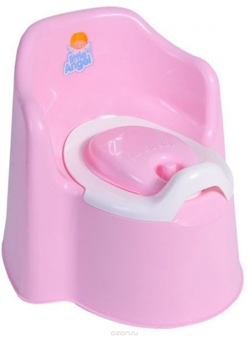 Горшок детский Little Angel "Littie king", с крышкой — розовый