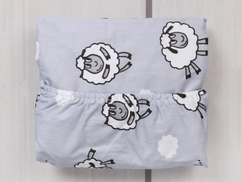 Простыня Amarobaby 125х75х12 на резинке EXCLUSIVE Soft Collection — 101 барашек серый