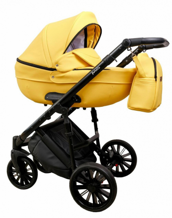 Коляска 2 в 1 Peppy Fortis — желтая кожа