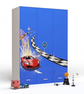 Шкаф 3х дверный ABC-KING FORMULA — синий