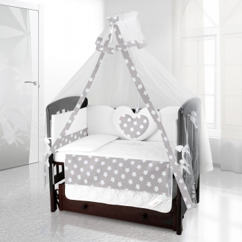 Балдахин на детскую кроватку Beatrice Bambini Bianco Neve — Grande Stella Grigio