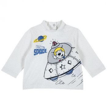 Лонгслив Chicco принт Space, для мальчиков, цвет белый