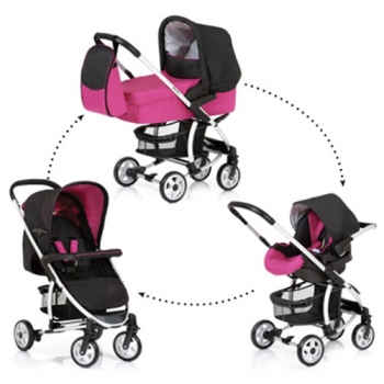Коляска 3 в 1 Hauck Malibu All in One — cavier/berry