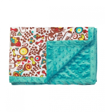 Плед двусторонний BabyOno Пузырьки (75*100 см) — Бирюзовый