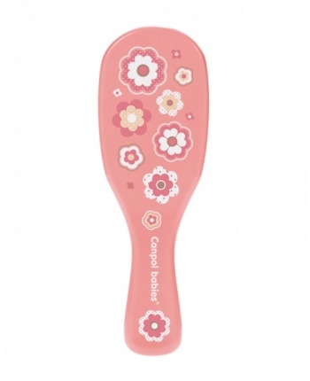 Щетка натуральная мягкая с гребнем Canpol Newborn baby, 0+ мес., арт. 7/406 — розовый