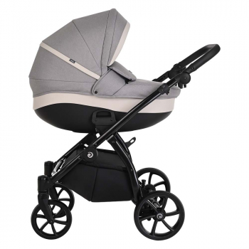 Коляска 3 в 1 Tutis Nanni (2023) — Серый+Кожа Серый