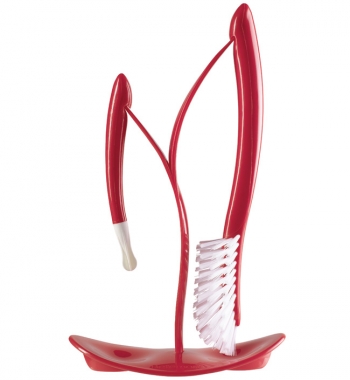 Щетки для мытья бутылочек AngelCare Bottles brushes and drying stand — вишневый